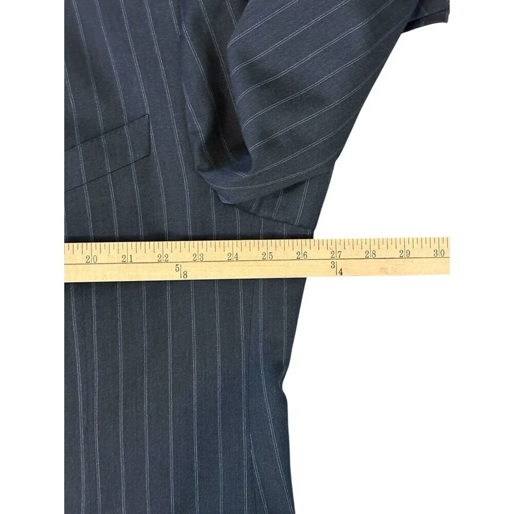 TRUSSINI Charcoal Gray Pinstripe Suit Jacket Blazer Men's Size 54 US IWS Wool